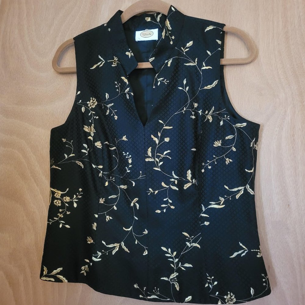 Women's Sleeveless top, Talbot's Black & Gold